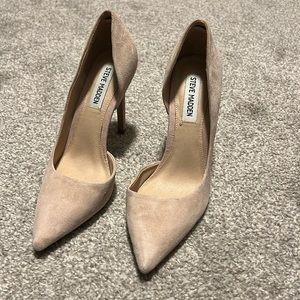 Nude suede Steve Madden heels